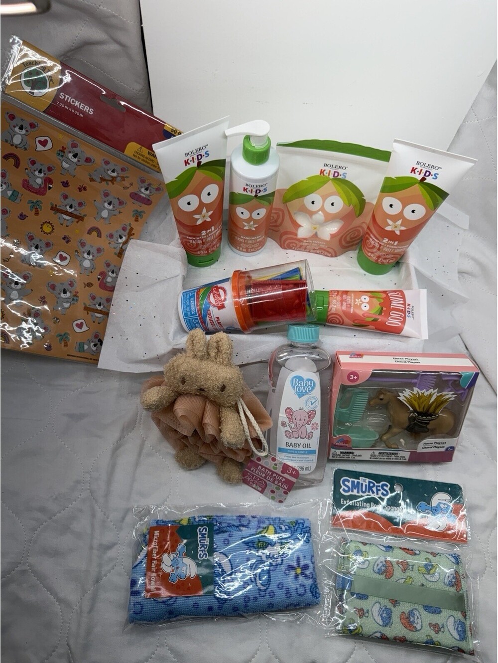 Bolero Kids Bath Set 12pc – Peaches, Sweet Vanilla | Fizzers, Wash & Soap Gift!